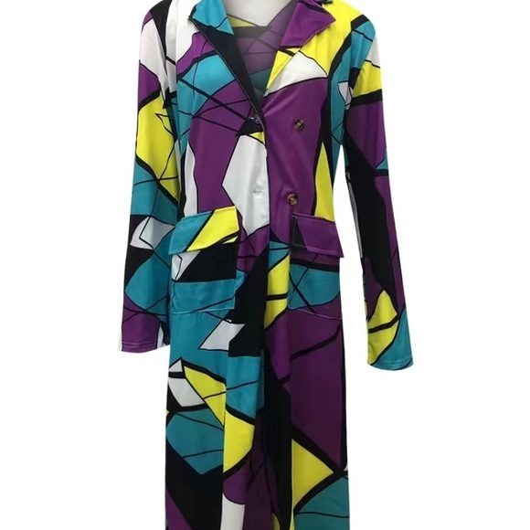 Geo Print Coat - Picture 2 of 3